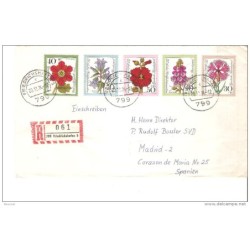 Carta de alemania federal serie flores sobrecargadas de 1974