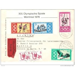Carta de alemania federal  con serie sobrecargadas de deportes 1976
