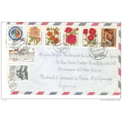 Carta de alemania federal  con serie sobrecargadas de flores 1982