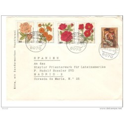 Carta de alemania federal  con serie sobrecargadas de flores 1982