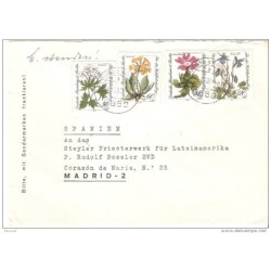 Carta con serie flora sobrecargas 1983
