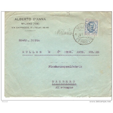 Carta de italia matasello milana