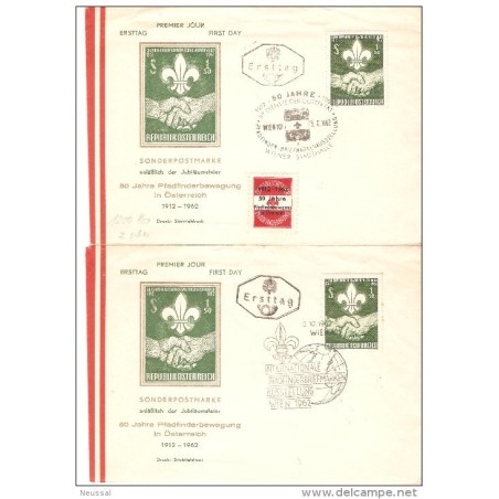2 cartas austria con matasellos scouts diferents