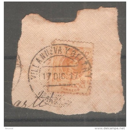 Sello con matasello de vilanova i la geltru 1917