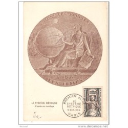 Tarjeta maxima de 1954 sisteme metrique