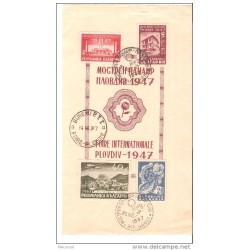Papel con sellos bulgaria 1947