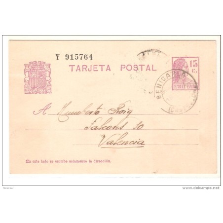 Tarjeta postal matasellos benicarlo