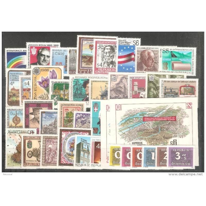 Sellos Año 1986 completo Austria Sellos Año 1986 completo Austria