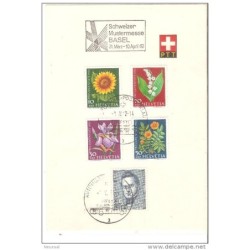Tarjeta de suiza con serie n 6848 de  1962