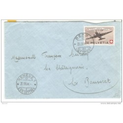 Carta de suiza con sello A39 de 1944