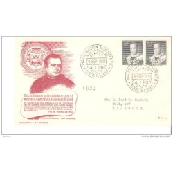 Carta con matasellos especial inaguracion monumento antonio claret Sallent 1951