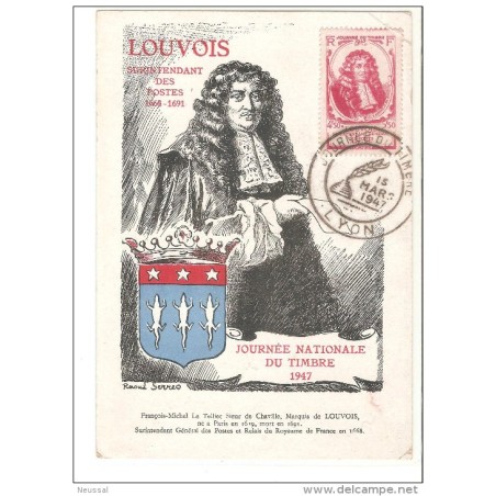 Tarjeta postal de francia de 1947