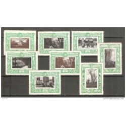 8 viñetas diferentes de Olot 1951