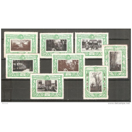 8 viñetas diferentes de Olot 1951