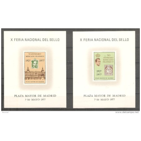 2 hojas commemorativas  de feria nacional del sello 1977