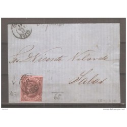 Frontal de carta con matasello gijon 1863