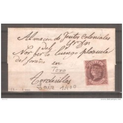 Frontal de  carta con matasello  de toro y tordesillas