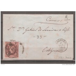 Envuelta de  carta con matasello  de logroño y rueda carreta 33
