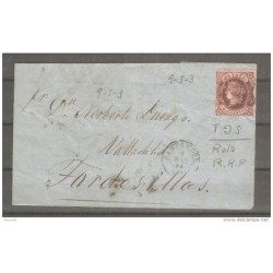Envuelta de carta con matasello de santander