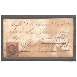 Frontal de carta con matasello de madrid