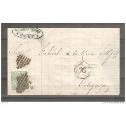 Frontal de carta con matasello de madrid
