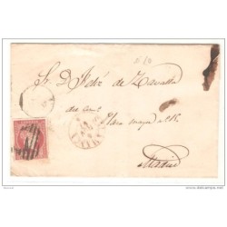 Envuelta de carta con matasellos de salamanca y por detras matasellos madrid 1857