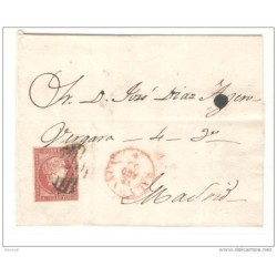 Envuelta de carta con matasellos de salamanca en rojo y por detras matasellos madrid en negro