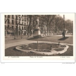 Tarjeta postal de pamplona con censura militar de zarauz