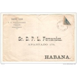 Carta con matasellos de la isla de cuba usado fraccionado 103F 1888