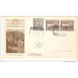 Carta con matasellos certificado de andorra 1951 por detras certificado lerida