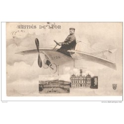 Tarjeta postal circulada de lyon aviation