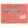 Carta de italia certificada 1932 con viñetas por detras
