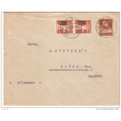 Carta de suiza de 1928 con viñeta por detras
