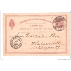 Entero postal de dinarmaca  matasello de 1897