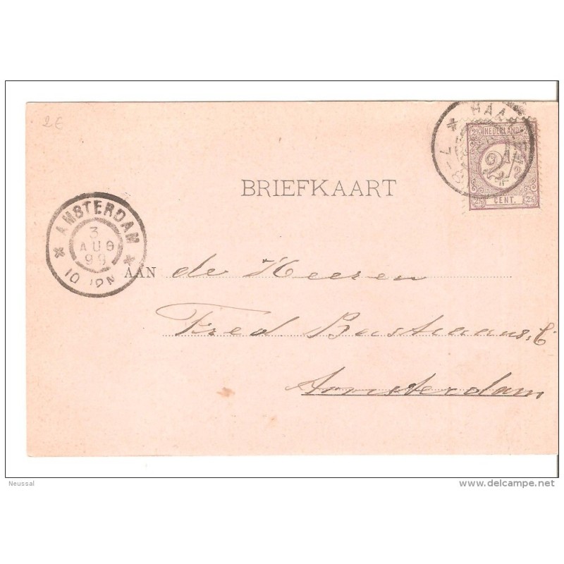 Tarjeta postal de holanda matasellos de 1899 Tarjeta postal de holanda matasellos de 1899