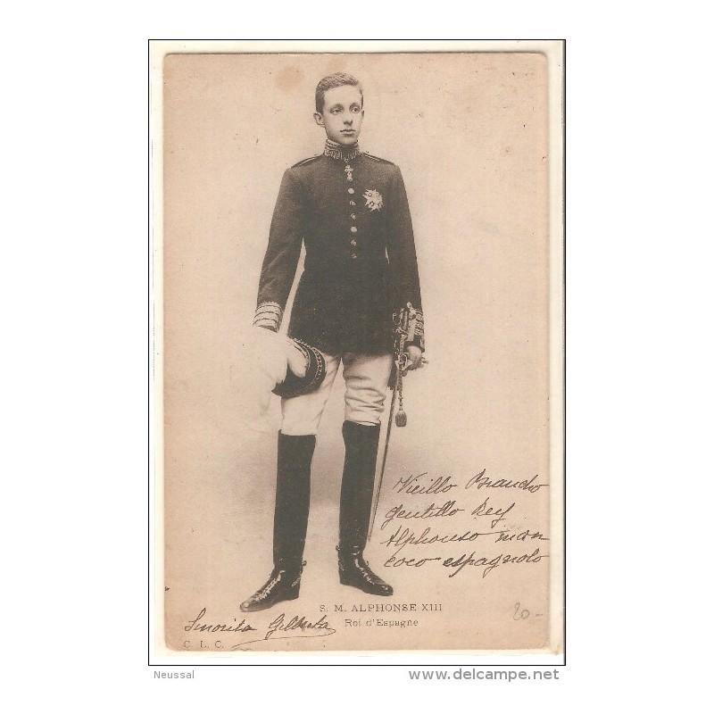 Tarjeta postal de Alfonso XIII circulada 1905 Tarjeta postal de Alfonso XIII circulada 1905