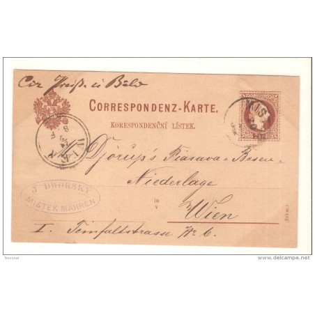 Entero postal de austria circulado 1884