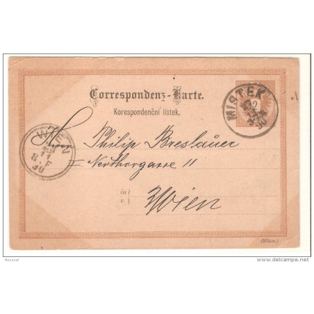 Entero postal de austria circulado matasello mistek