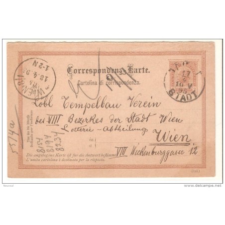 Entero postal de austria circulado matasello wien 1895