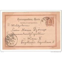 Entero postal de austria circulado matasello pola 1898