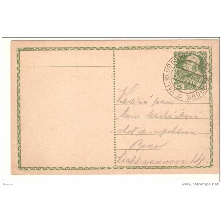 Entero postal con matasello de val  klobouky