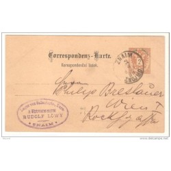 Entero postal de austria circulado dee 1889 matasello znaim
