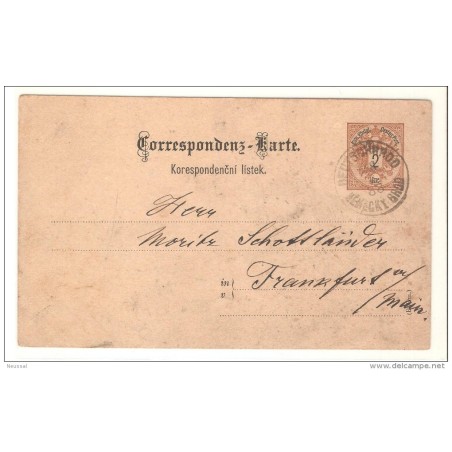 Entero postal de austria circulado dee 1888