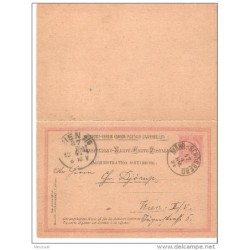 1 entero postal doble cara de austria por una parte circulado y la otra sin circular