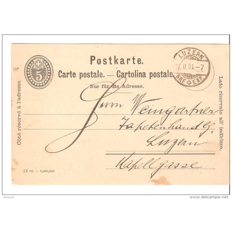 Entero postal de suiza matasello luzern