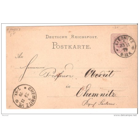 Entero postal de alemania imperio circulado liegnitz 1879