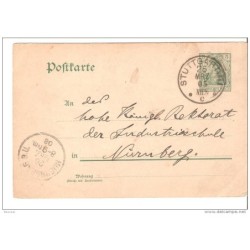 Entero postal de alemania imperio con matasellos stuttgart 1903