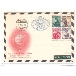 Carta entero postal con matasellos tulln 1956
