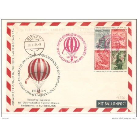 Carta entero postal con matasellos steyr 1955