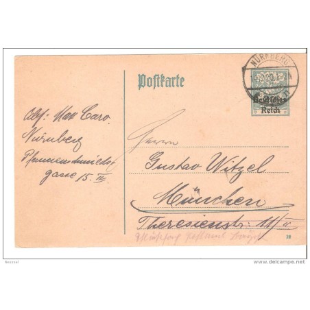 Entero postal alemania de bayer con matasellos nurnberg